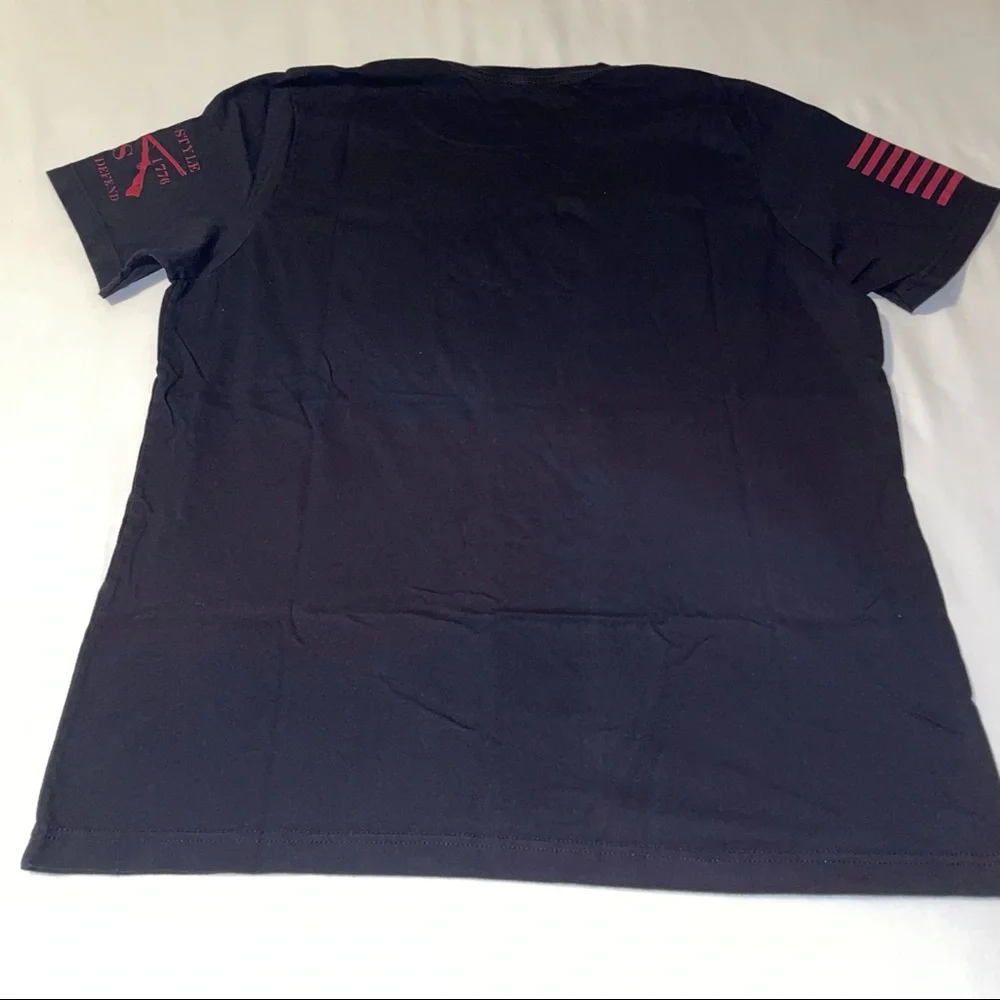 Men's Black Graphic Tee with Red Accent
